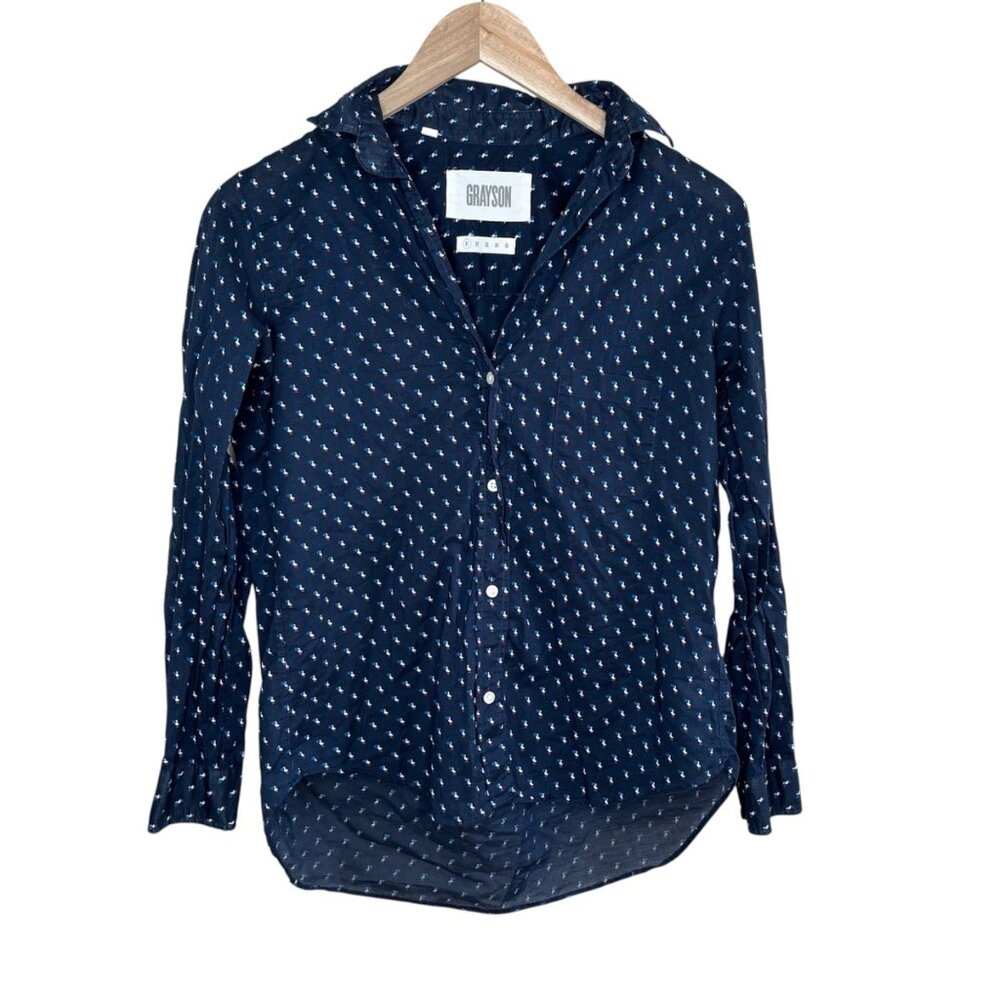 Grayson Frank and Eileen Womens The Hero Duck Print Long Sleeve Button-Up Cotton
